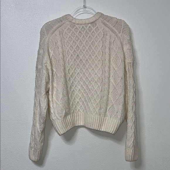 Pink Rose Textured Knit Sweater in Cream - Picture 7 of 7